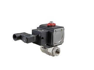 1/4" NPT Stainless Steel Double Acting Pneumatic Actuated Ball Valve With Solenoid Valve