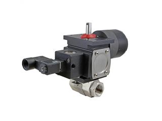 1/4" NPT Stainless Steel Double Acting Pneumatic Actuated Ball Valve With Limit Switch With Solenoid Valve