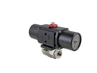 1/4" NPT Stainless Steel Spring-Return (Normally Open) Pneumatic Actuated Ball Valve