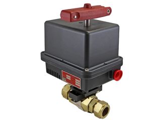 1/4" Tube Compression Brass 120 AC Electric Actuated Ball Valve