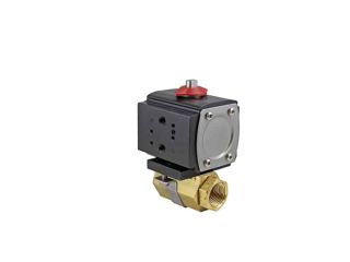 1/4" NPT Brass Double Acting Pneumatic Actuated Ball Valve