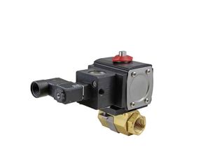 1" NPT Brass Double Acting Pneumatic Actuated Ball Valve With Solenoid Valve