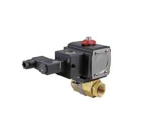 1/4" NPT Brass Double Acting Pneumatic Actuated Ball Valve With Solenoid Valve