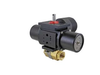 1/4" NPT Brass Spring-Return (Normally Closed) Pneumatic Actuated Ball Valve With Limit Switch