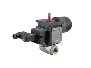 1/4" NPT Stainless Steel Double Acting Pneumatic Actuated Ball Valve With Limit Switch With Solenoid Valve