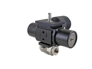1/4" NPT Stainless Steel Spring-Return (Normally Open) Pneumatic Actuated Ball Valve With Limit Switch