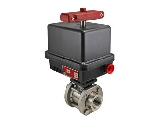 1/4" NPT Stainless Steel 120 AC Electric Actuated 3-piece Ball Valve