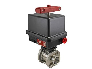 1/4" Socket Weld Stainless Steel 120 AC Electric Actuated 3-piece Ball Valve