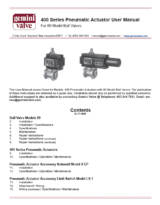 Gemini Valve – 400 Series Pneumatic Actuators with Model 89 Ball Valves User Manual